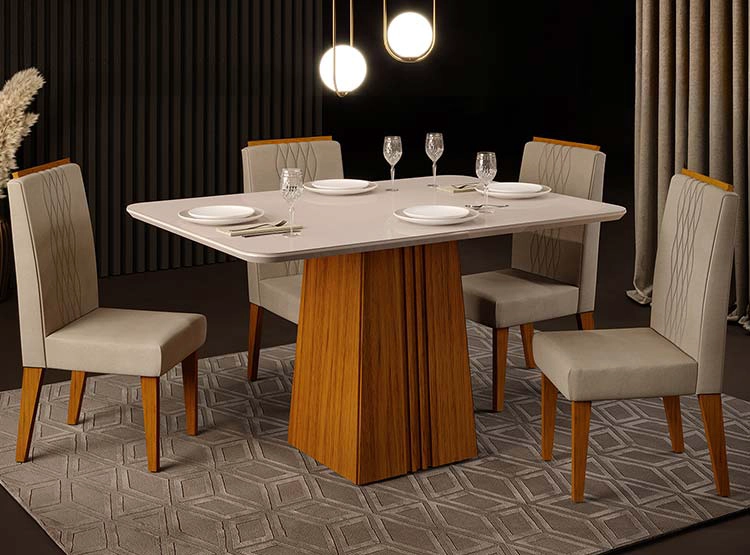JUEGO DE COMEDOR VEKKA HOME ITALIA 4S - 9