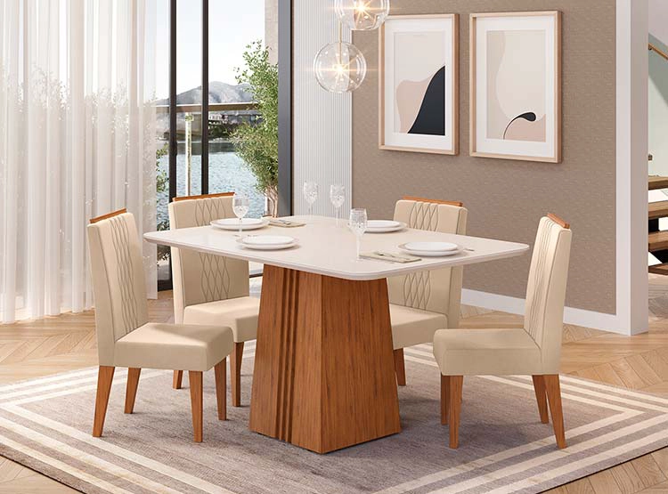 JUEGO DE COMEDOR VEKKA HOME ITALIA 4S - 10