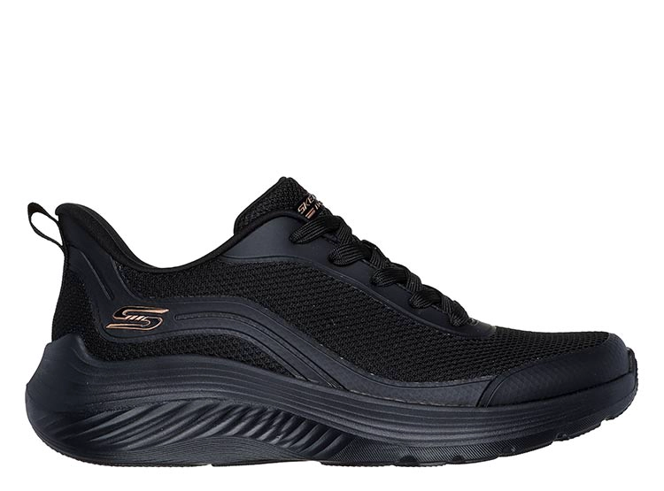 ZAPATILLAS MUJER SKECHERS CASUAL NEGRO BOBS SQUAD WAVES - 1