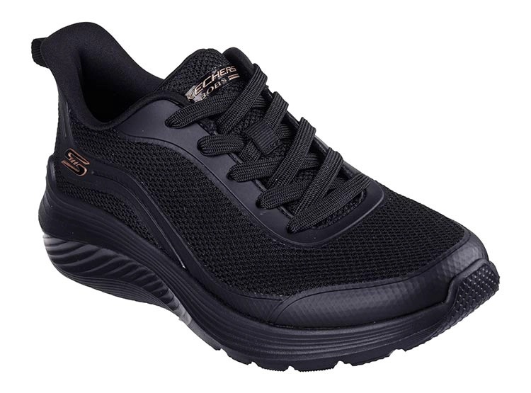 ZAPATILLAS MUJER SKECHERS CASUAL NEGRO BOBS SQUAD WAVES - 2