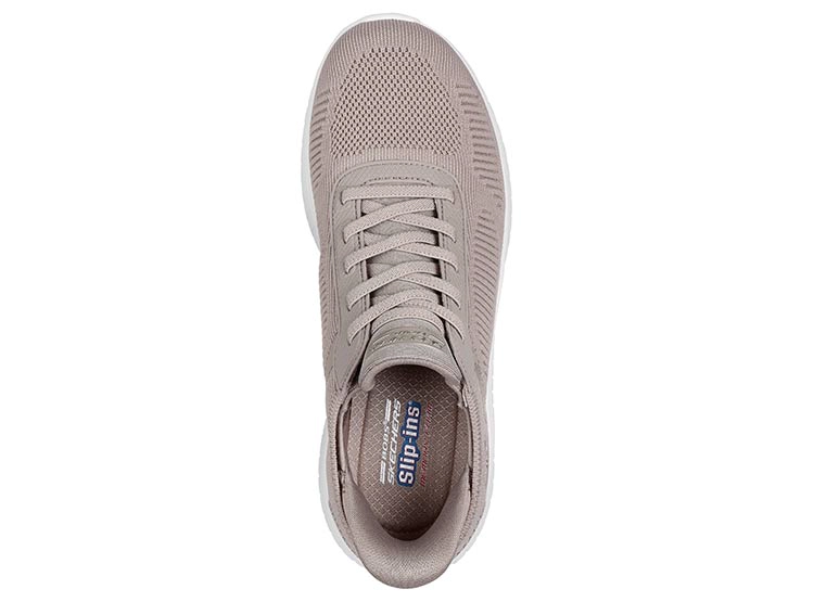 ZAPATILLAS MUJER SKECHERS CASUAL TAUPE BOBS SQUAD CHAOS - 4