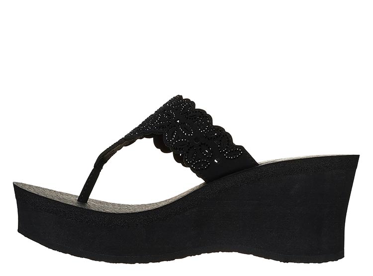 SANDALIAS MUJER SKECHERS NEGRO PADMA - 3
