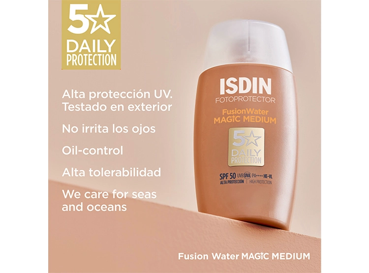 FOTOPROTECTOR ISDIN FUSION WATER MAGIC COLOR MEDIUM  SPF50 50 ML - 4