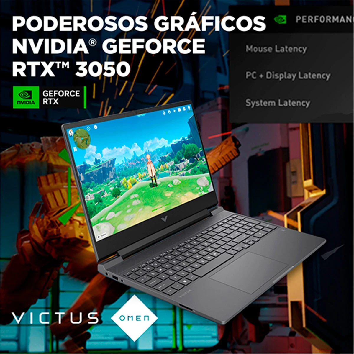 NOTEBOOK GAMER HP VICTUS 15-FA0026LA INTEL CORE I5 16GB RAM 512GB SSD NVIDIA RTX 3050 15.6” - 7