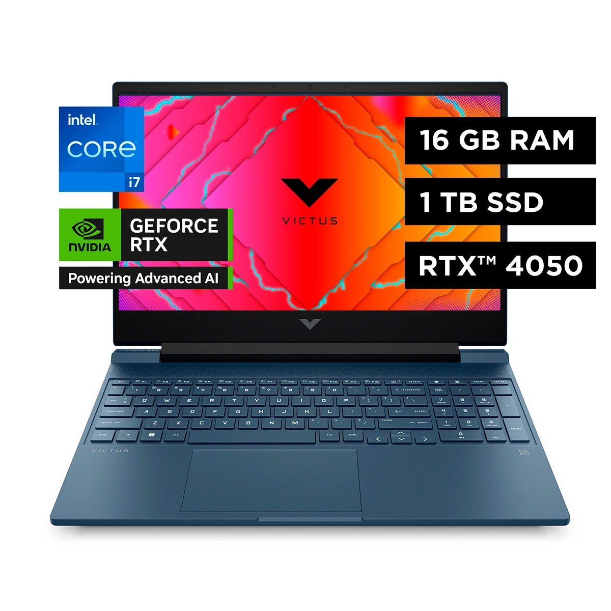 NOTEBOOK GAMER HP VICTUS 15-FA1097LA INTEL CORE I7 16GB RAM 1TB SSD NVIDIA RTX 4050 15.6”