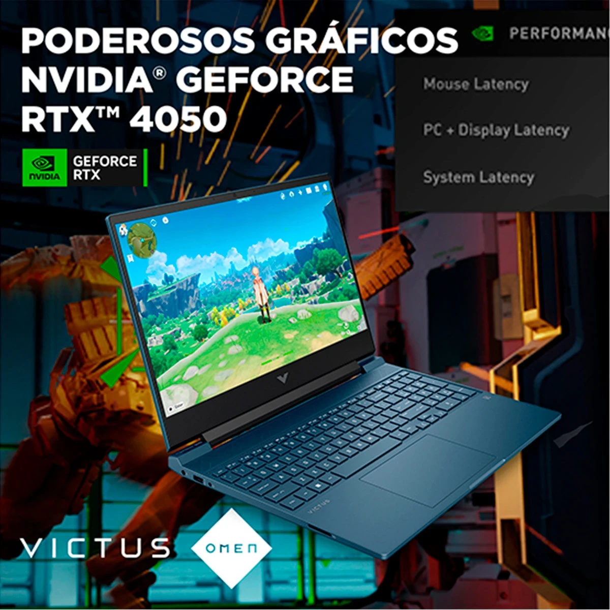 NOTEBOOK GAMER HP VICTUS 15-FA1097LA INTEL CORE I7 16GB RAM 1TB SSD NVIDIA RTX 4050 15.6” - 8