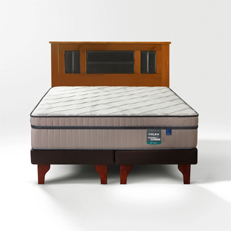 JUEGO DE DORMITORIO FLEX CAMA EUROPEA MAX COBRE MAXIMO KING CHOCOLATE + RESPALDO LORRAINE - 2