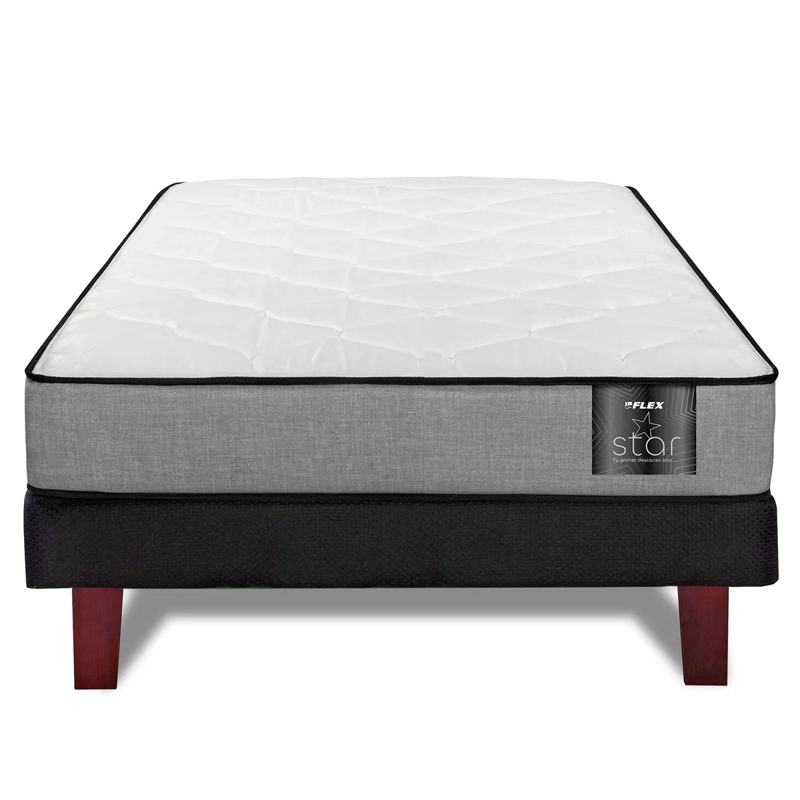 CAMA EUROPEA FLEX FLAT BLACK STAR 1.5 PLAZAS - 1