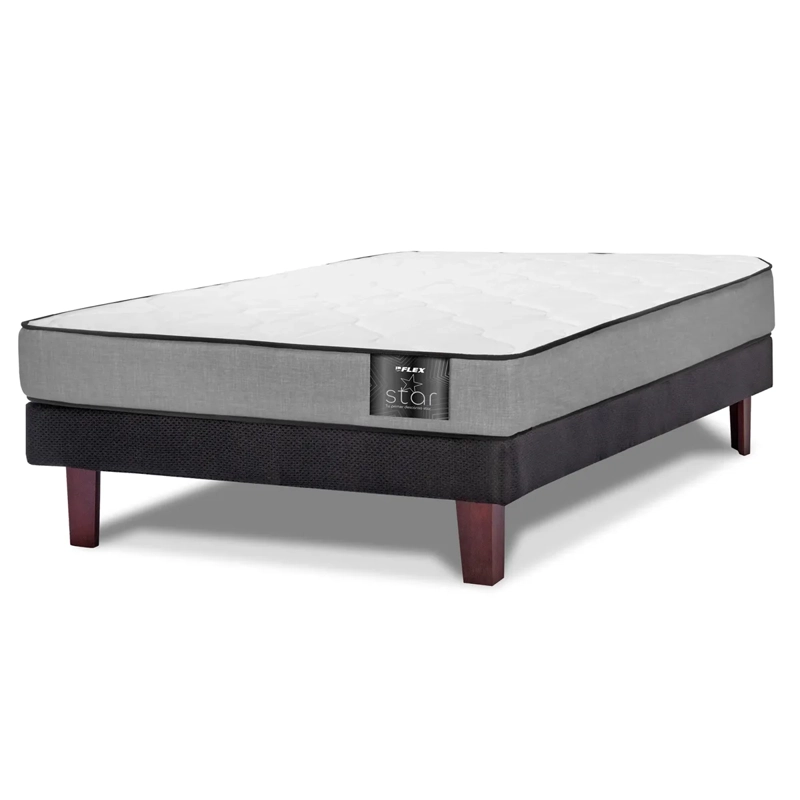 CAMA EUROPEA FLEX FLAT BLACK STAR 1.5 PLAZAS - 2