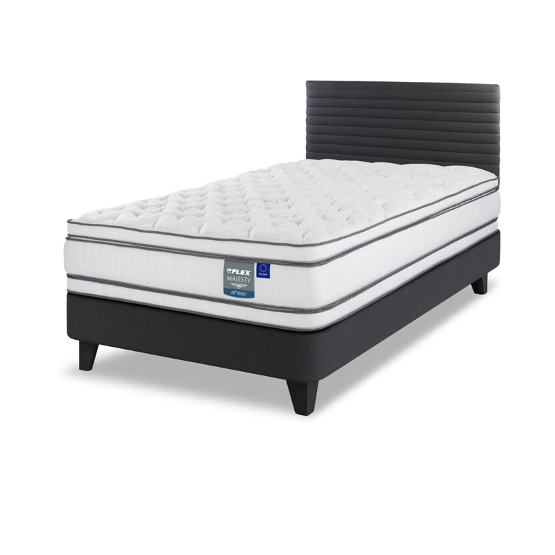 JUEGO DE DORMITORIO FLEX CAMA EUROPEA MAJESTY 1.5 PLAZAS + RESPALDO MODERN GRAFITO - 2