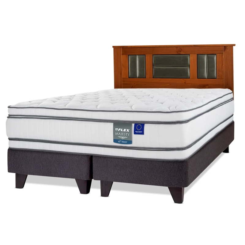 JUEGO DE DORMITORIO FLEX CAMA EUROPEA MAJESTY BD BOX 2 PLAZAS + RESPALDO LORRAINE - 2