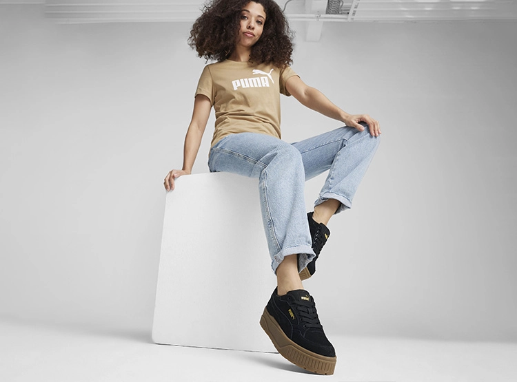 ZAPATILLAS MUJER PUMA CASUAL NEGRO KARMEN II IDOL SD CUERO - 2
