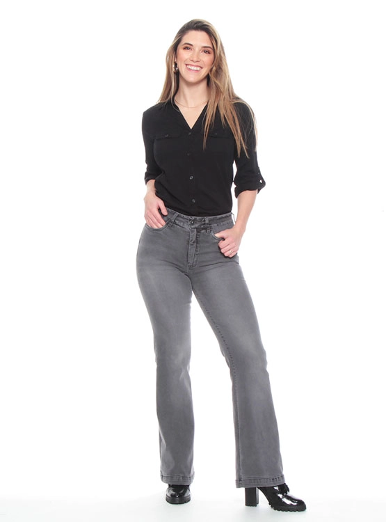 JEANS ALGODÓN FLARE MUJER WADOS TIRO ALTO - 2