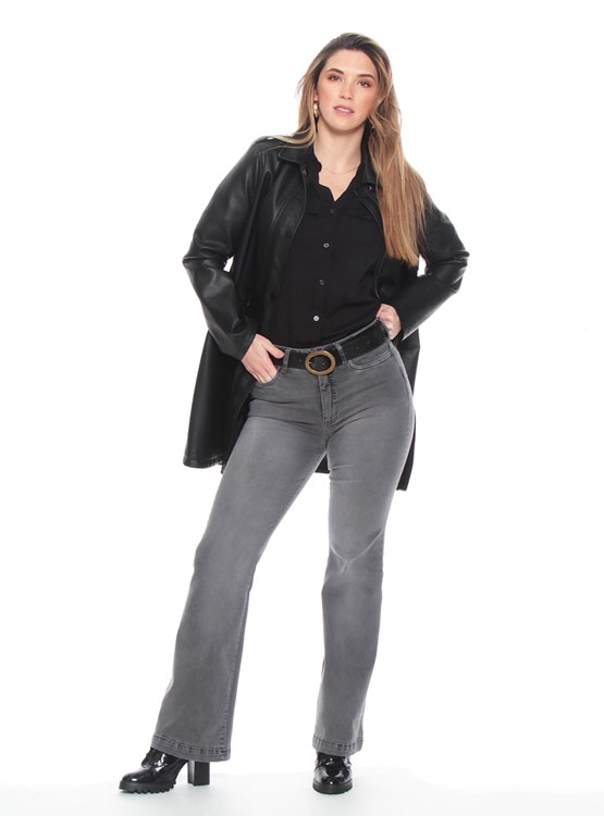 JEANS ALGODÓN FLARE MUJER WADOS TIRO ALTO - 1