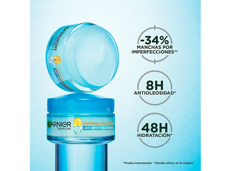 GEL FACIAL GARNIER HIDRATANTE ANTIIMPERFECCIONES MATIFICANTE EXPRESS ACLARA AIR 50 ML - 3