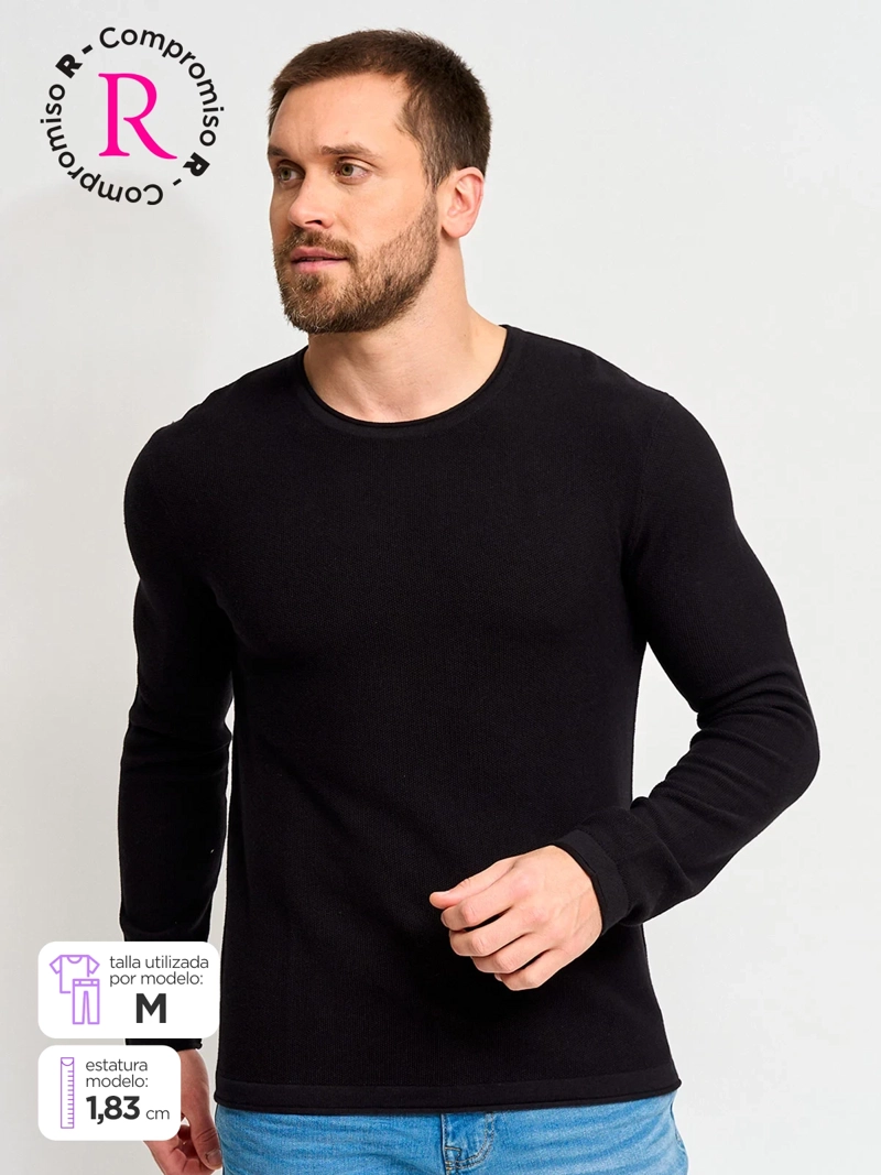 SWEATER ALGODÓN HOMBRE BARBADOS CREW NECK LISO - 1