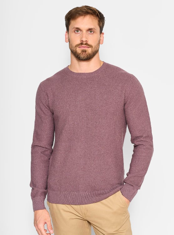 SWEATER ALGODÓN HOMBRE CACHAREL CUELLO REDONDO - 1
