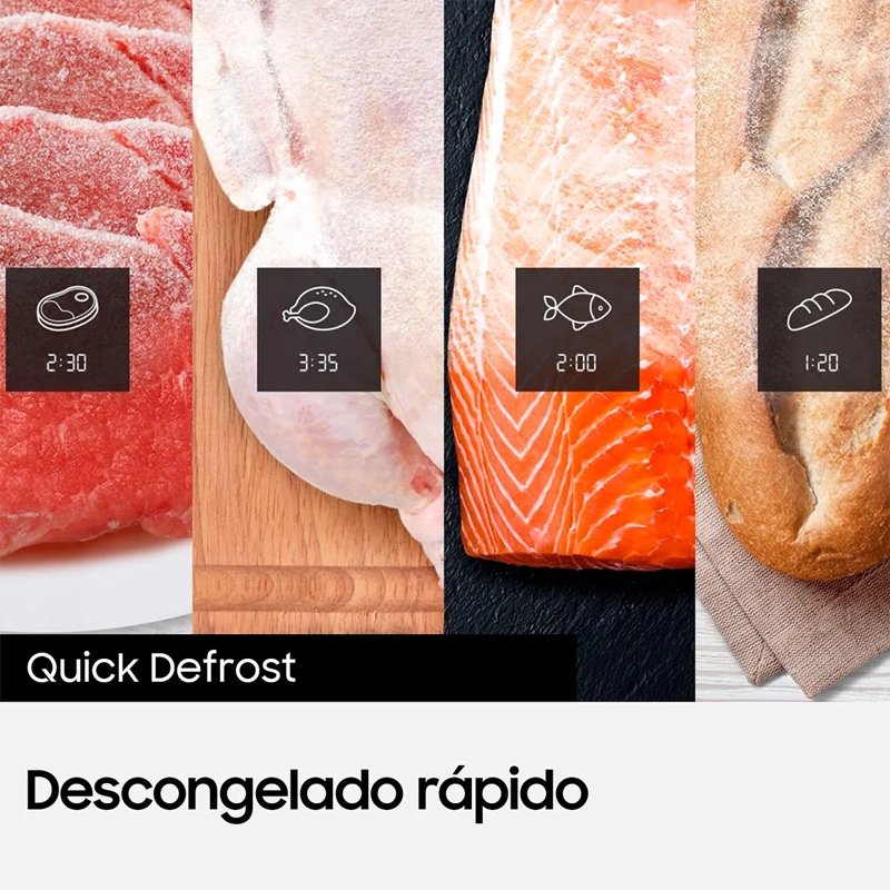 MICROONDAS SAMSUNG 23 L MS23DG4504ATZS QUICK DEFROST PLATO GIRATORIO - 6
