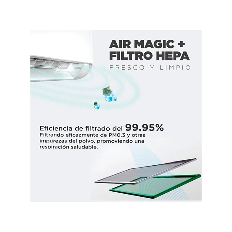 AIRE ACONDICIONADO SPLIT MIDEA BREEZELESS 9000 BTU WIFI FRÍO CALOR INVERTER - 8