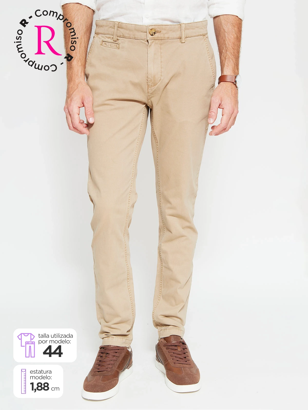 PANTALÓN HOMBRE MARQUIS ALGODÓN SLIM CHINO LAVADO - 1