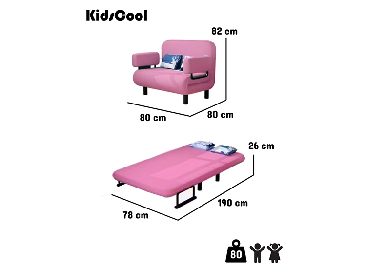 SOFÁ MINI CAMA KIDSCOOL INFANTIL ROSADO - 6