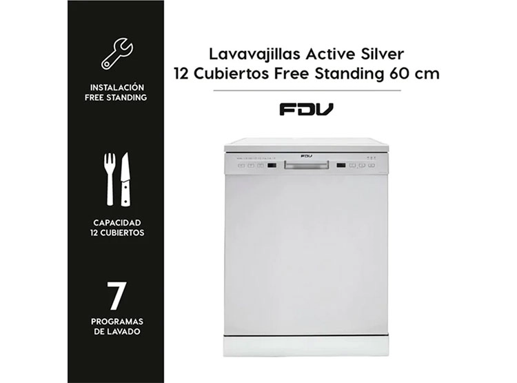 LAVAVAJILLAS FDV ACTIVE FS 12 CUBIERTOS GRIS - 4