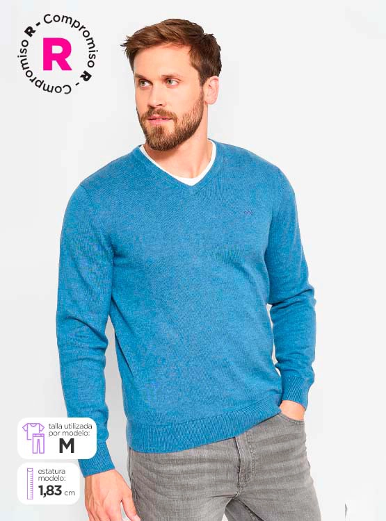 SWEATER REGATTA BÁSICO CUELLO EN V - 1