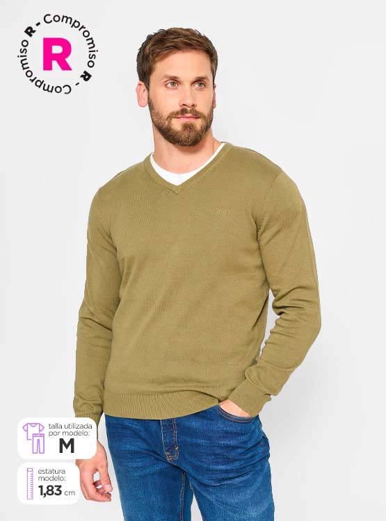 SWEATER REGATTA BÁSICO CUELLO EN V - 1
