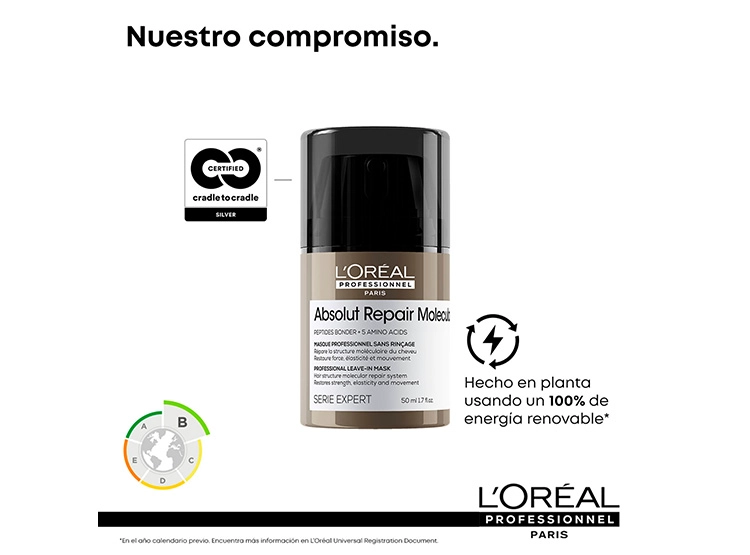 MÁSCARA SIN ENJUAGUE LORÉAL PROFESSIONNEL ABSOLUT REPAIR MOLECULAR DE REPARACIÓN MOLECULAR PROFUNDA PARA CABELLO DAÑADO 50 ML - 7