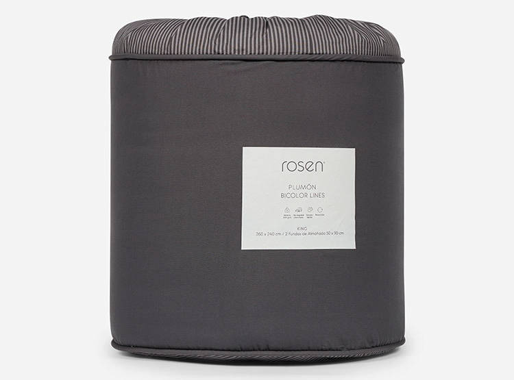 PLUMÓN ROSEN LINES CHARCOAL KING MULTICOLOR - 6