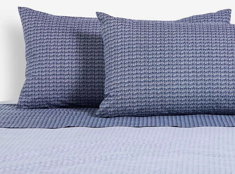 SÁBANA ROSEN MINIPRINT BLOCK NAVY KING 180 HILOS AZUL MARINO
