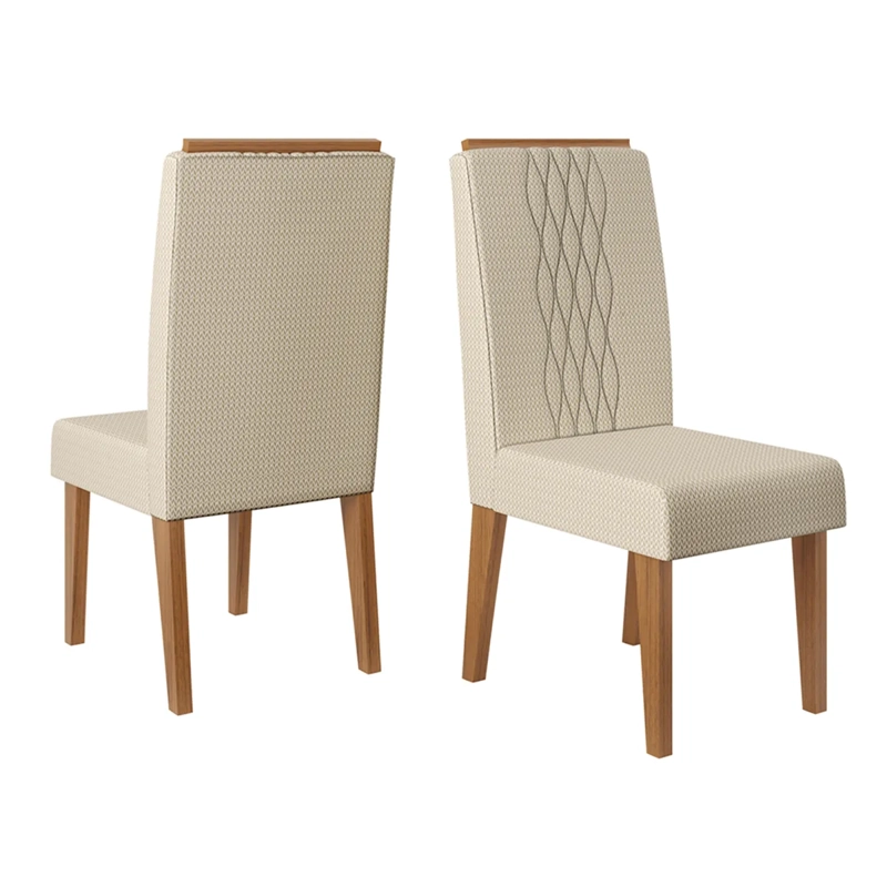 JUEGO DE COMEDOR VEKKA HOME LIA CELESTE 4S BEIGE - 2