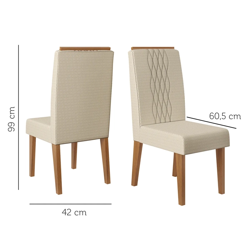 JUEGO DE COMEDOR VEKKA HOME LIA CELESTE 4S BEIGE - 8