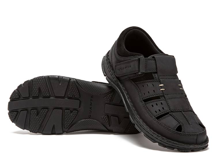 SANDALIAS CUERO HOMBRE GUANTE NEGRO BUDAPEST - 5
