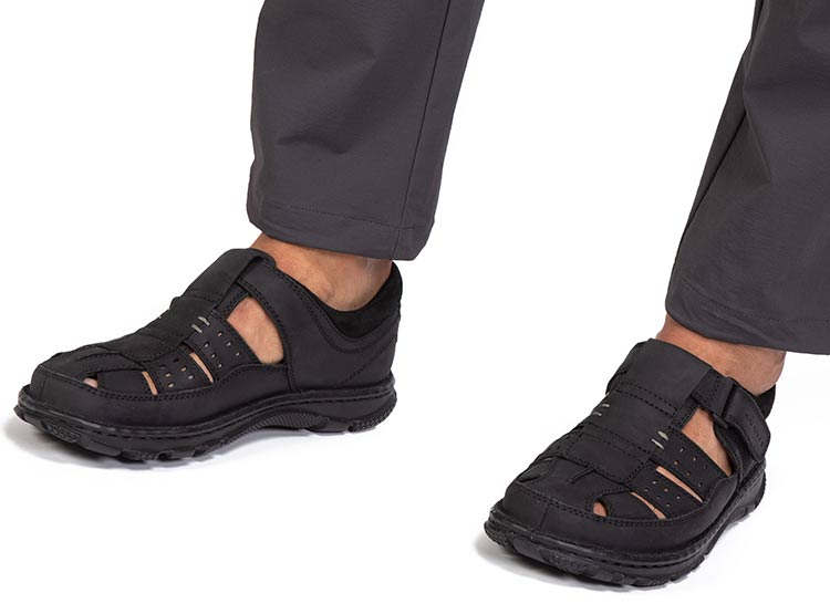 SANDALIAS CUERO HOMBRE GUANTE NEGRO BUDAPEST - 2