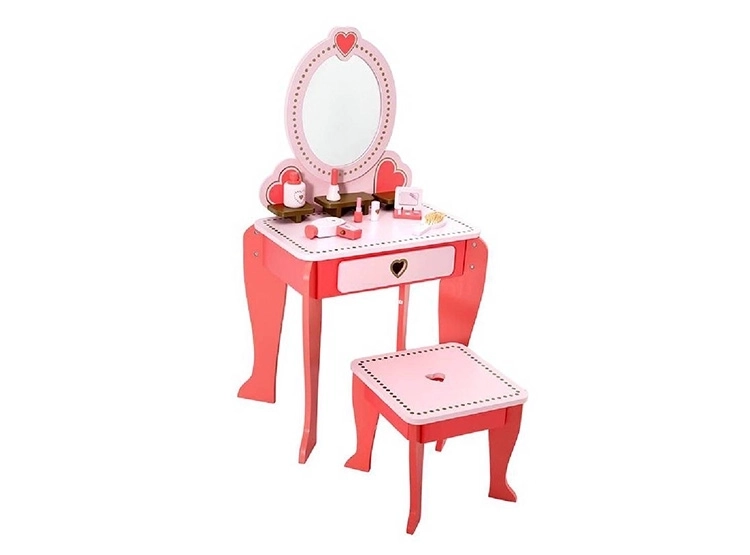 TOCADOR LOVE ROSADO CON ACCESORIOS - 1