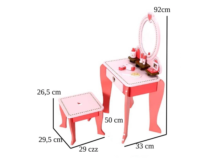TOCADOR LOVE ROSADO CON ACCESORIOS - 5