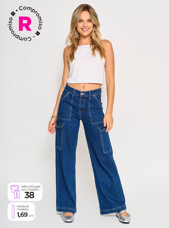 JEANS ALGODÓN REGULAR MUJER INDEX CARGO - 1