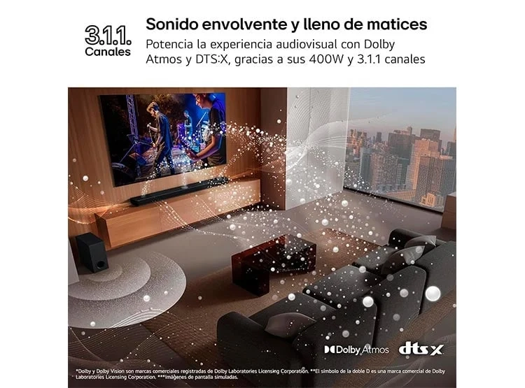 SOUNDBAR BLUETOOTH LG S70TY 400W 3.1.1 CANALES - 9