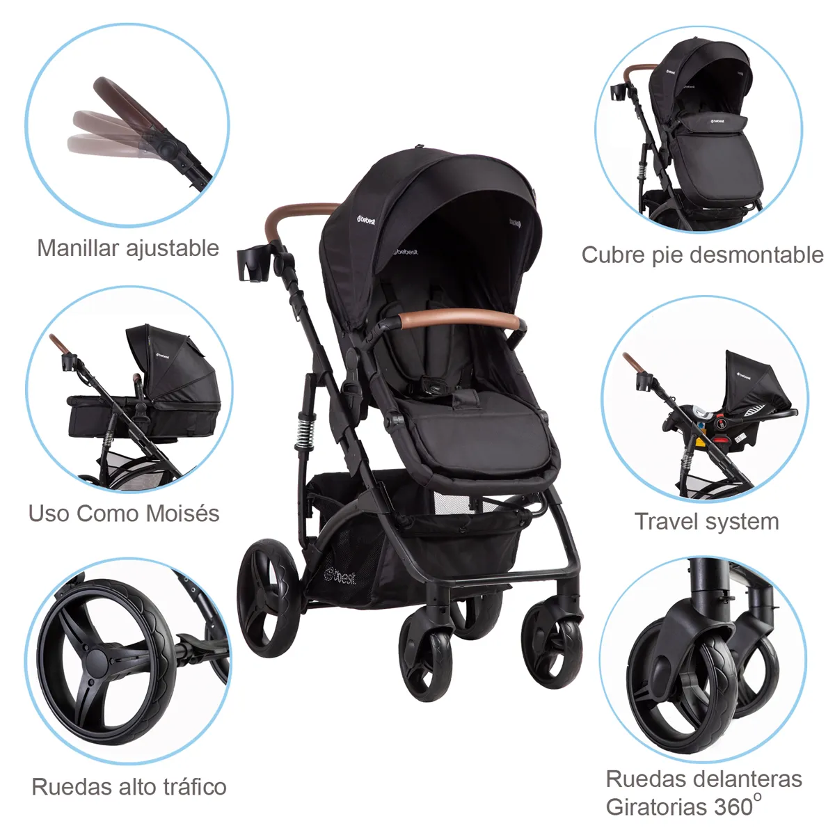 COCHE TRAVEL QUES R750 NEGRO - 3