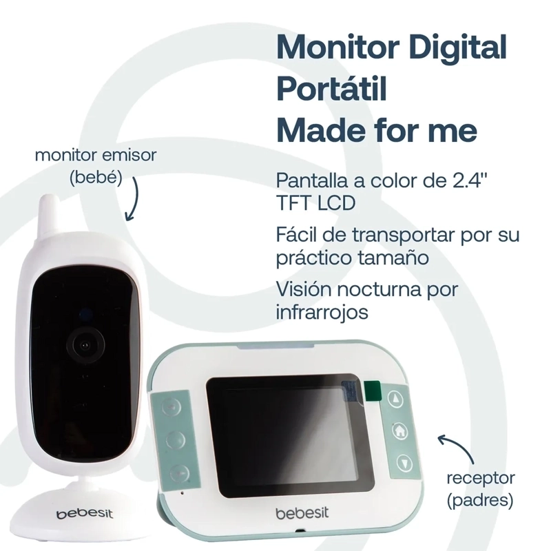 CÁMARA MONITOR PORTATIL BEBE LCD 2.4 VISIÓN NOCTURNA - 2