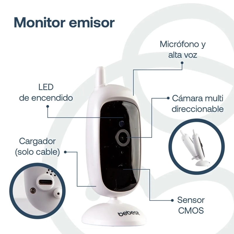 CÁMARA MONITOR PORTATIL BEBE LCD 2.4 VISIÓN NOCTURNA - 3