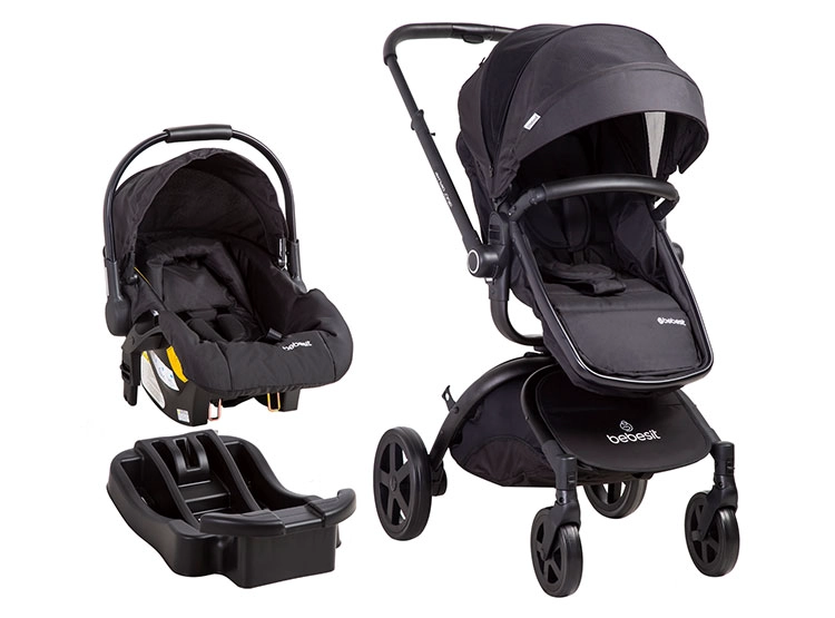 COCHE CUNA TRAVEL SYSTEM BEBE DELUXE 360° CON BASE NEGRO - 1