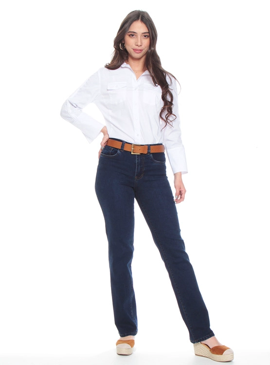 JEANS MUJER WADOS RECTO ALGODÓN TIRO ALTO - 2