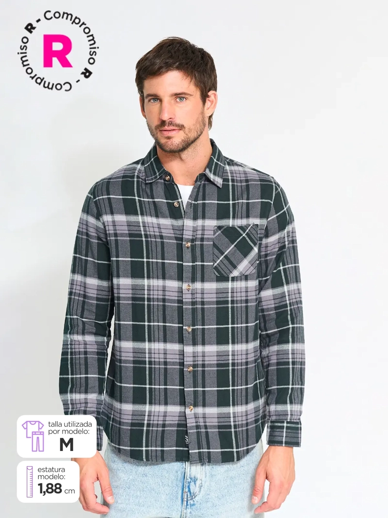 CAMISA MANGA LARGA ALGODÓN HOMBRE HALF CORGIE - 1