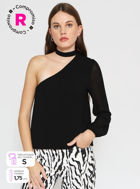 BLUSA MANGA LARGA MUJER BARBADOS TRANSPARENTE - 1