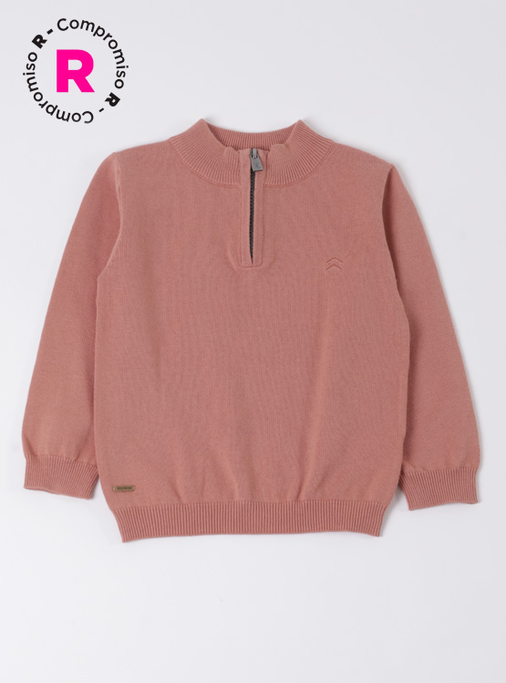 SWEATER ALGODÓN NIÑO BABY HARVEST NARANJO BÁSICO CIERRE