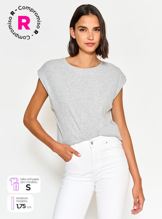 POLERA MANGA CORTA ALGODÓN MUJER MARQUIS MANGA CAÍDA