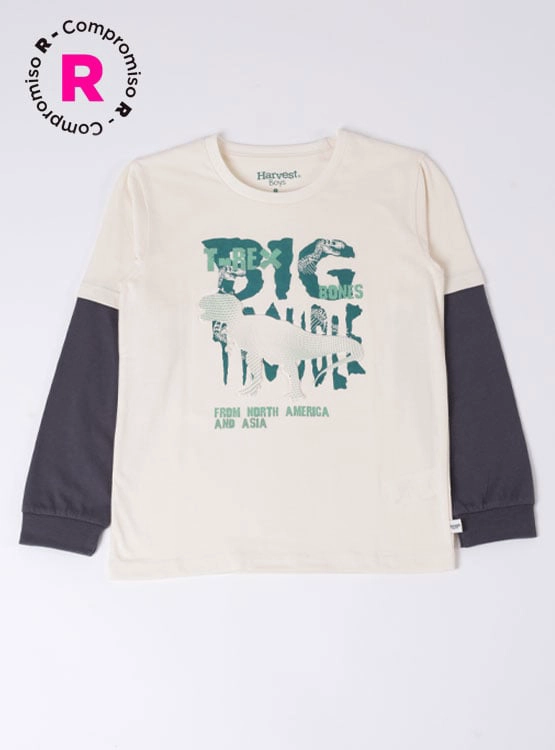 POLERA MANGA LARGA ALGODÓN NIÑO HARVEST