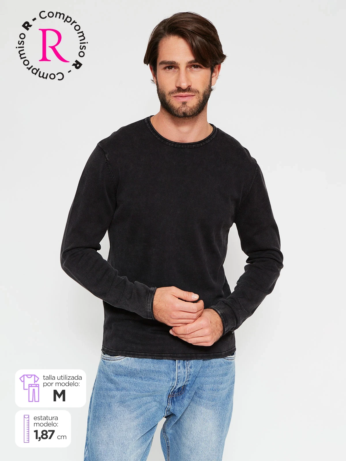 SWEATER ALGODÓN HOMBRE BARBADOS CREW NECK LAVADO - 1